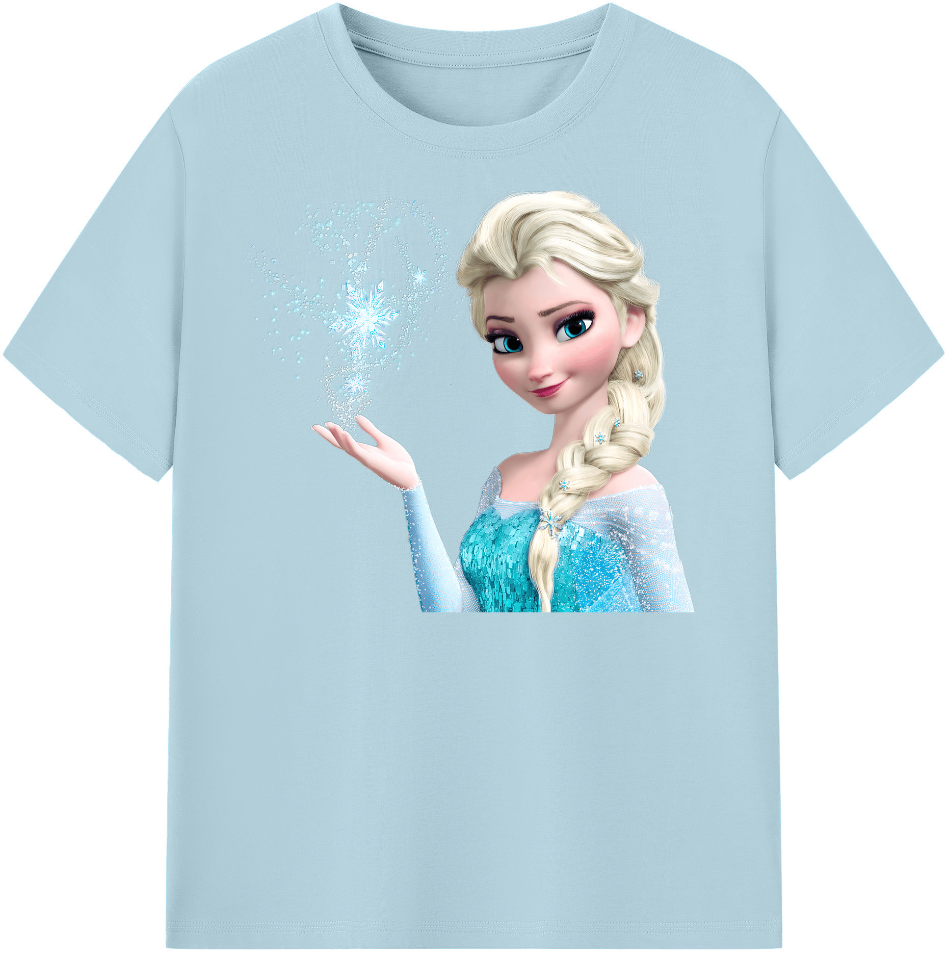 （画像用） アナと雪の女王 アンナ エルサ Frozen Anna Elsa 綿100％半袖Tシャツ（フロントプリント）